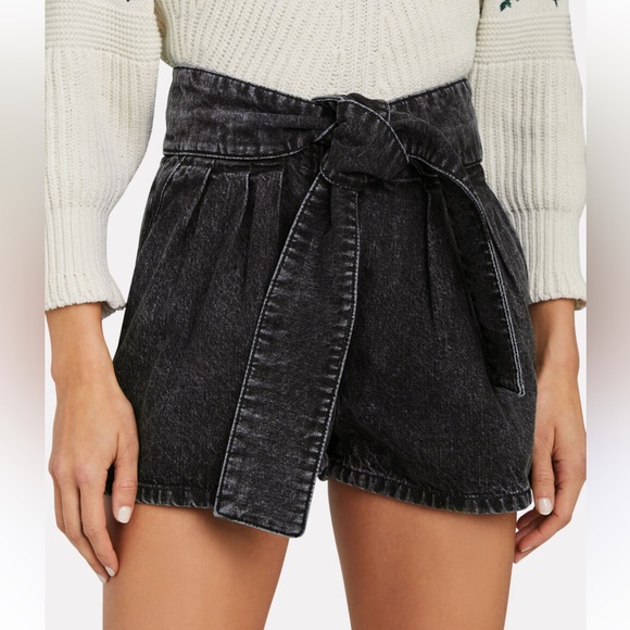 IRO - Ober Denim Paperbag Shorts - size 40, US size 8 - Dark Grey Wash - NWT - Picture 14 of 15